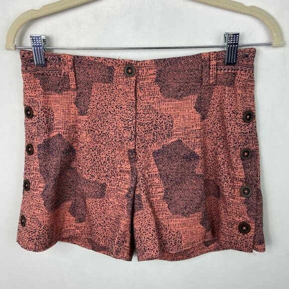 Anthropologie High Rise Island Hopper Pink Shorts Size 0 Geometric Print Boho - Picture 5 of 12